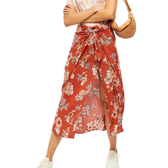 Free People Dresses & Skirts - Free People Sunday Sarong Floral Wrap Midi Skirt 6